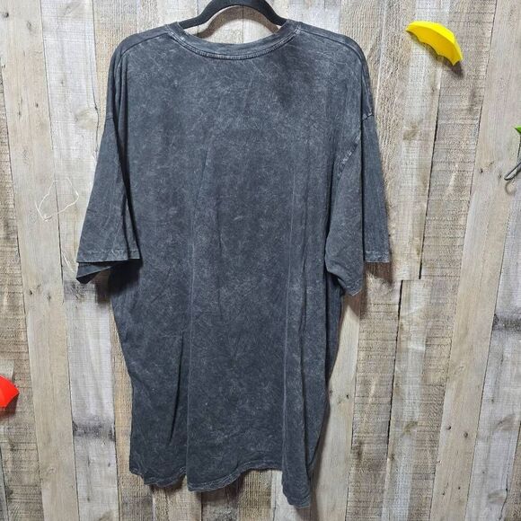 5/$25 Organic Generation Grey Acid Wash F Cancer Tee - Picture 3 of 4